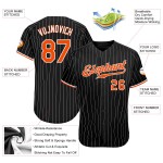 Benutzerdefinierte schwarz weiß Nadelstreifen orange-weiß authentische Baseball Jersey Benutzerdefinierte schwarz weiß Nadelstreifen orange-weiß authentische Baseball Jersey