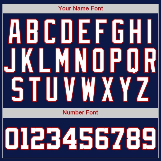 Benutzerdefiniertes authentisches Baseball-Trikot in Marineblau, Weiß und Rot