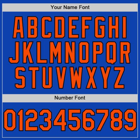 Blaues benutzerdefiniertes Thunder Orange-Schwarzes authentisches Baseball-Trikot