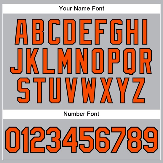 Nadelstreifen Grau Orange Jersey Custom Authentic Schwarz Baseball