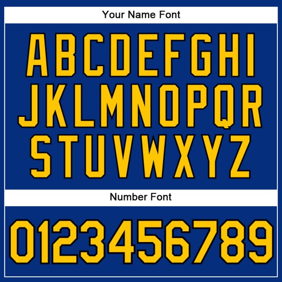 Schwarzes Royal Baseball-Trikot mit Nadelstreifen, authentisches, individuelles Gelb