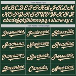 Benutzerdefiniertes authentisches zweifarbiges Baseball-Trikot in Grün, Creme und Schwarz