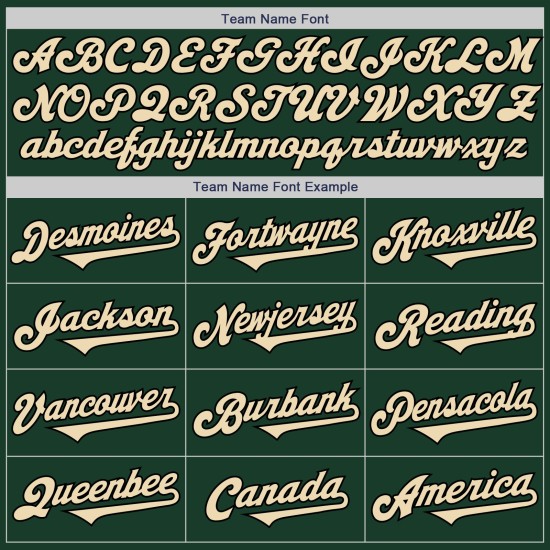 Benutzerdefiniertes authentisches zweifarbiges Baseball-Trikot in Grün, Creme und Schwarz