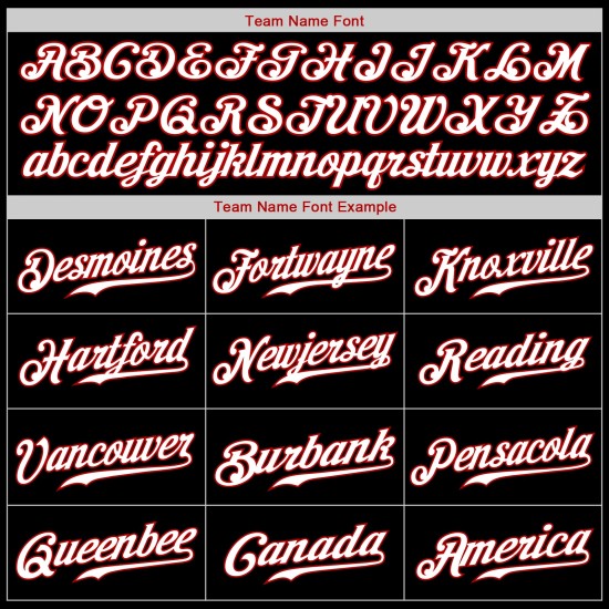 Benutzerdefiniertes authentisches schwarz-weiß-rotes Baseballtrikot