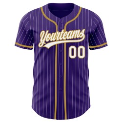 Old Jersey Lila Weiß Nadelstreifen Authentic Gold Custom Baseball Old Jersey Lila Weiß Nadelstreifen Authentic Gold Custom Baseball