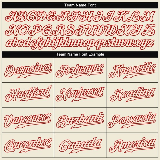 Benutzerdefiniertes cremefarbenes, cremefarbenes, rotes authentisches Baseball-Trikot