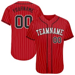 Benutzerdefinierte rot weiß Nadelstreifen schwarz-weiß authentische Baseball Jersey