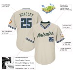 Custom Cream Hunter Green-Royal Authentic Throwback Rib-Strick Baseball Jersey Shirt