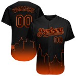 Orange 3D Schwarz City Authentic Jersey Fade Baseball Fashion Custom Baltimore Edition