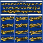 Schwarzes Royal Baseball-Trikot mit Nadelstreifen, authentisches, individuelles Gelb