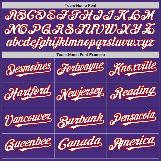 Raglan Lila Weiß-Rot Custom Jersey Authentic Baseball Ärmel