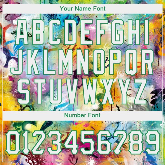 Benutzerdefiniertes Scratch Graffiti Muster Weiß-Kelly Grün 3D Authentic Baseball Jersey