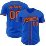 Blaues benutzerdefiniertes Thunder Orange-Schwarzes authentisches Baseball-Trikot