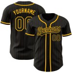 Gold Nadelstreifen Schwarz Jersey Baseball Authentic Custom Schwarz