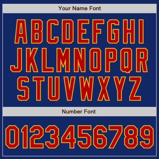 Baseball Custom Trikot Authentic Royal Rot-Gold