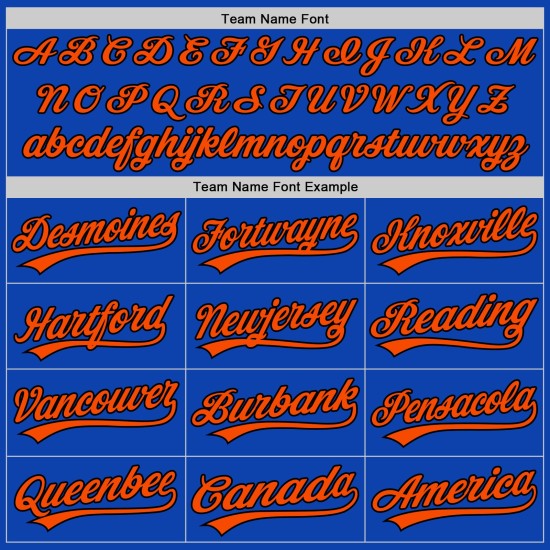 Blaues benutzerdefiniertes Thunder Orange-Schwarzes authentisches Baseball-Trikot