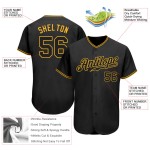 Benutzerdefiniertes authentisches Baseball-Trikot in Schwarz und Gold