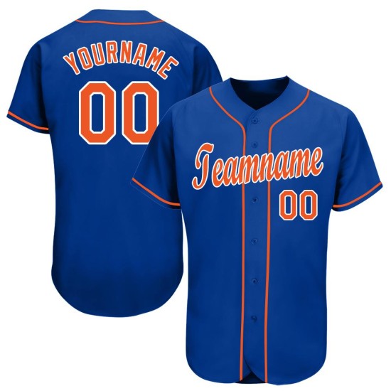 Individuelles Royal Orange-Weiß Baseball-Trikot
