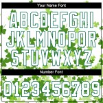 Benutzerdefiniertes weißes, weiß-kellygrünes 3D-Musterdesign, authentisches St. Patrick's Day Baseball-Trikot