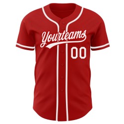 Benutzerdefiniertes authentisches rot-weißes Baseball-Trikot Benutzerdefiniertes authentisches rot-weißes Baseball-Trikot