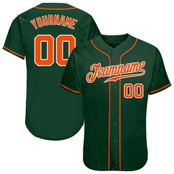 Benutzerdefiniertes authentisches grün-orange-weißes Baseballtrikot