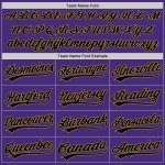 Lila Schwarz Schwarz-Old Custom Authentic Gold Jersey Nadelstreifen Baseball