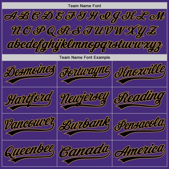 Lila Schwarz Schwarz-Old Custom Authentic Gold Jersey Nadelstreifen Baseball