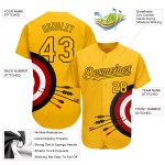 Jersey Schwarz-Rot Target Authentic Design Dart Muster Gold Board 3D Baseball Custom