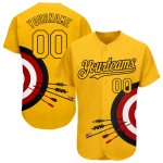 Jersey Schwarz-Rot Target Authentic Design Dart Muster Gold Board 3D Baseball Custom