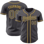 Authentisches Gold Old Custom Steel Baseball Jersey Grau