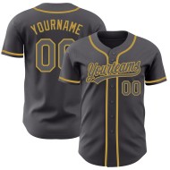 Authentisches Gold Old Custom Steel Baseball Jersey Grau