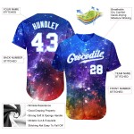 Benutzerdefiniertes Galactic Weiß-Hellblau 3D Authentic Baseball-Trikot