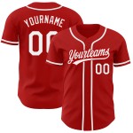 Benutzerdefiniertes authentisches rot-weißes Baseball-Trikot