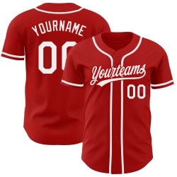 Benutzerdefiniertes authentisches rot-weißes Baseball-Trikot
