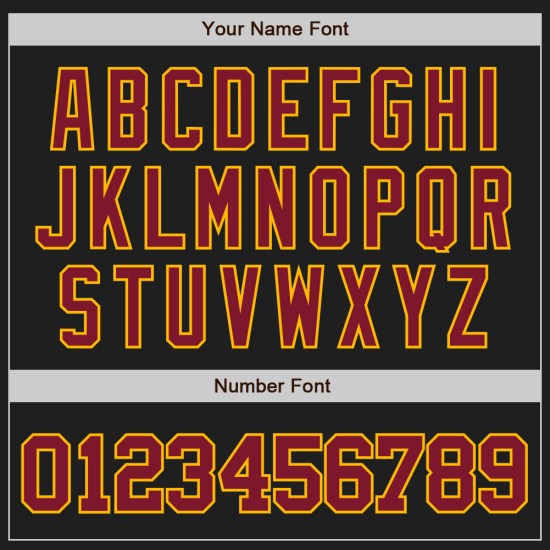 Baseball Custom Schwarz Authentic Ärmel Crimson-Gold Raglan Jersey