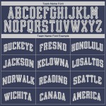 Benutzerdefiniertes authentisches Baseball-Trikot in Marineblau und Grauweiß