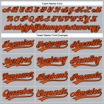 Nadelstreifen Grau Orange Jersey Custom Authentic Schwarz Baseball