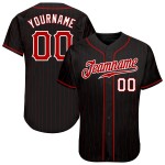 Benutzerdefinierte schwarz rot Nadelstreifen rot-weiß authentische Baseball Jersey