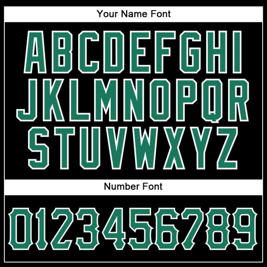 Benutzerdefiniertes schwarzes Kelly-Grün-Nadelstreifen-Baseballtrikot in Kelly-Grün-Weiß