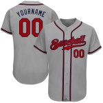 Benutzerdefiniertes authentisches grau-rot-marineblaues Baseballtrikot