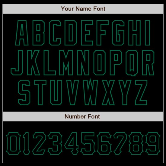 Benutzerdefiniertes authentisches Baseball-Trikot in Schwarz und Kelly Green