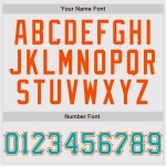 Benutzerdefinierte weiß Aqua Nadelstreifen Aqua-Orange authentische Raglan Ärmel Baseball Jersey