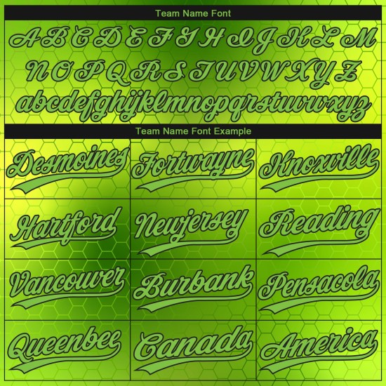 Benutzerdefinierte Neon Design Muster Neon 3D Authentic Grün-Schwarz Jersey Baseball Grün