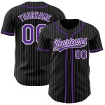 Benutzerdefinierte schwarz weiß Nadelstreifen lila authentische Baseball Jersey Benutzerdefinierte schwarz weiß Nadelstreifen lila authentische Baseball Jersey
