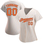Benutzerdefinierte weiß orange Nadelstreifen orange-schwarz authentische Baseball Jersey