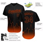 Orange 3D Schwarz City Authentic Jersey Fade Baseball Fashion Custom Baltimore Edition