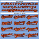 Jersey Custom Orange-Schwarz Baseball Authentic Powder Blue