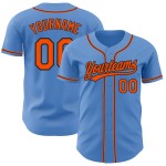 Jersey Custom Orange-Schwarz Baseball Authentic Powder Blue