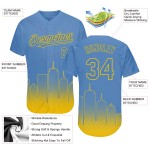 Boston Trikot Fashion Authentic Fade 3D Custom City Light Baseball Gelb Edition Blau