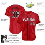 Benutzerdefinierte rot weiß Nadelstreifen schwarz-weiß authentische Baseball Jersey Benutzerdefinierte rot weiß Nadelstreifen schwarz-weiß authentische Baseball Jersey